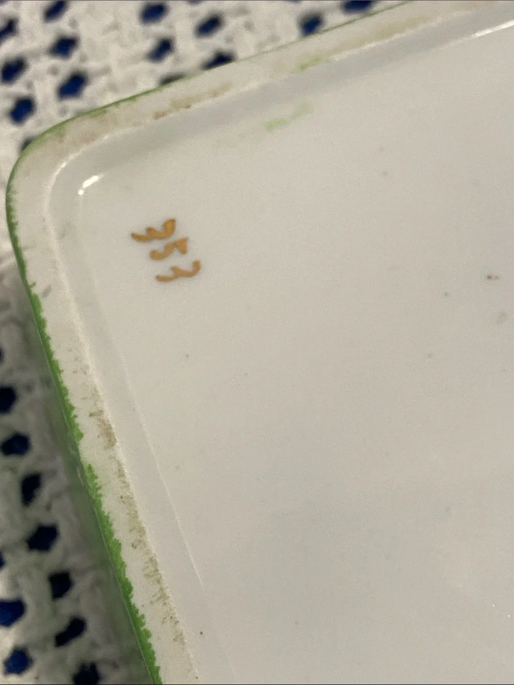 Handpainted Narco Imperial China from Japan Porcelain Green Floral Trinket Box